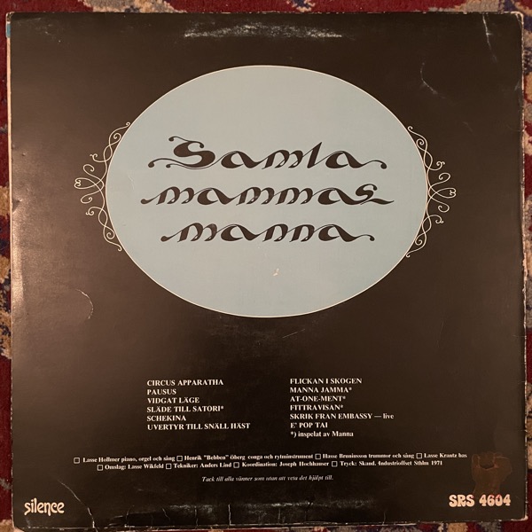 SAMLA MAMMAS MANNA Samla Mammas Manna (Silence - Sweden original) (VG-) (NWW List) LP