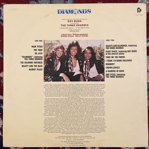 SOUNDTRACK  Roy Budd – Diamonds (Bradley's - UK original) (VG) LP