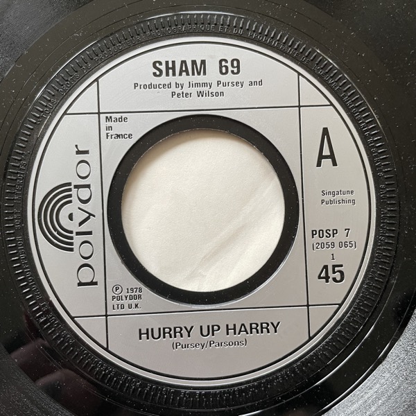SHAM 69 Hurry Up Harry (Polydor - UK original) (VG+) 7"