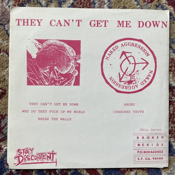 NAKED AGGRESSION They Can't Get Me Down (Broken Rekids - USA original) (VG+) 7"