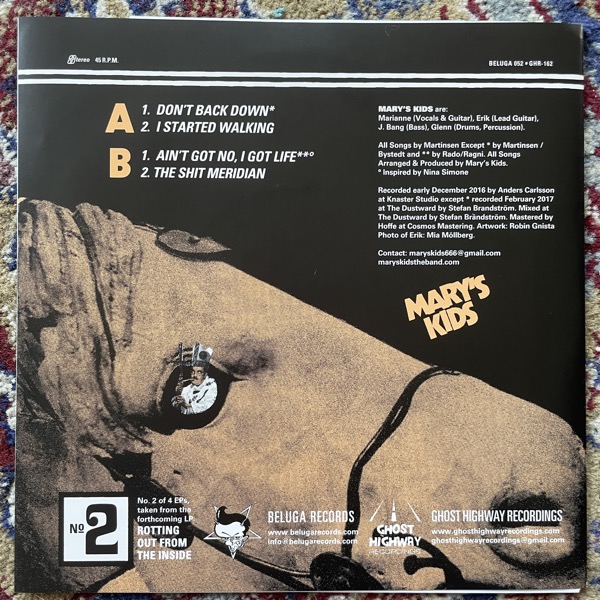 MARY'S KIDS Don't Back Down (White vinyl) (Beluga - Europe original) (EX/NM) 7"