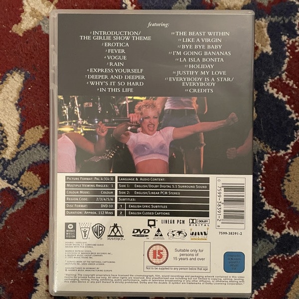 MADONNA The Girlie Show - Live Down Under (Warner - Europe repress) (EX) DVD