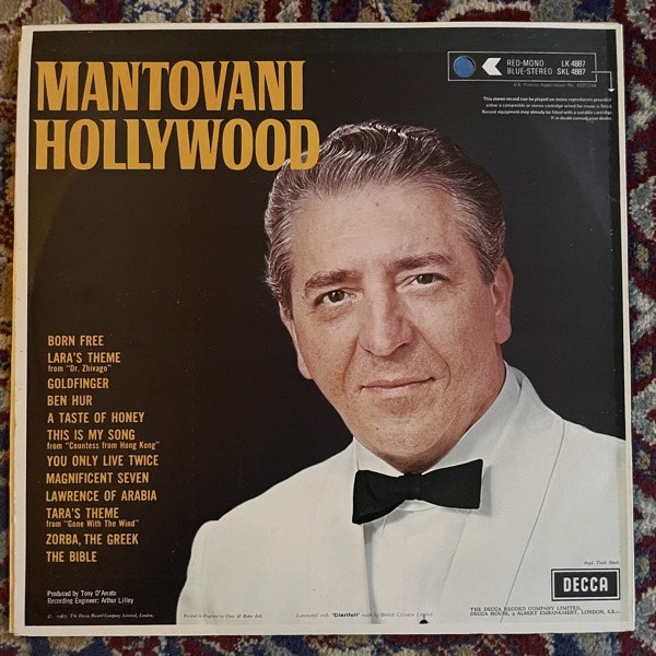 SOUNDTRACK Mantovani – Hollywood (Decca - UK original) (VG+) LP