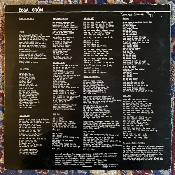 EBBA GRÖN Samlade Singlar 78/82 (Mistlur - Sweden original) (VG) LP
