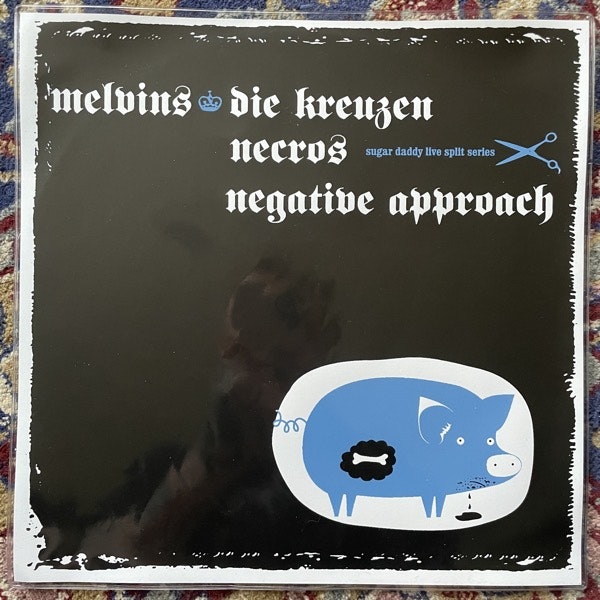 MELVINS / NEGATIVE APPROACH / DIE KREUZEN / NECROS Sugar Daddy Live Split Series (Splatter vinyl) (Amphetamine Reptile - USA original) (EX) 12"