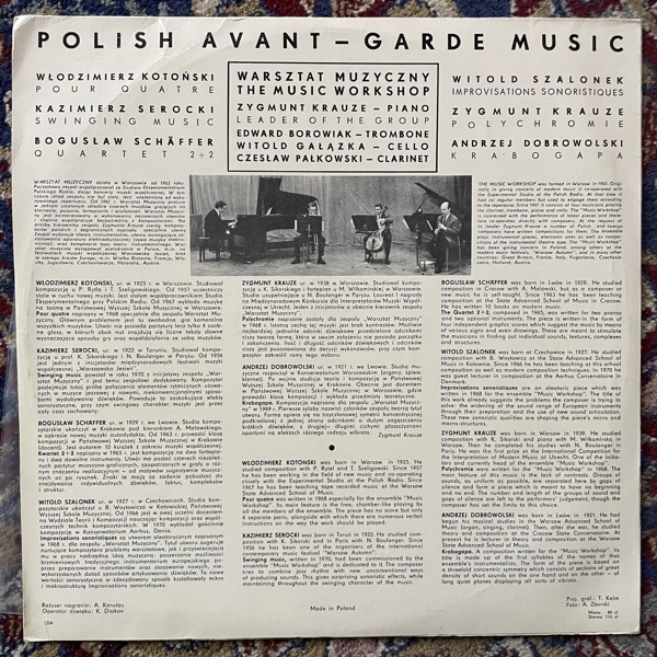 VARIOUS / MUSIC WORKSHOP Polish Avant-Garde Music (Polskie Nagrania Muza - Poland original) (VG/EX) LP