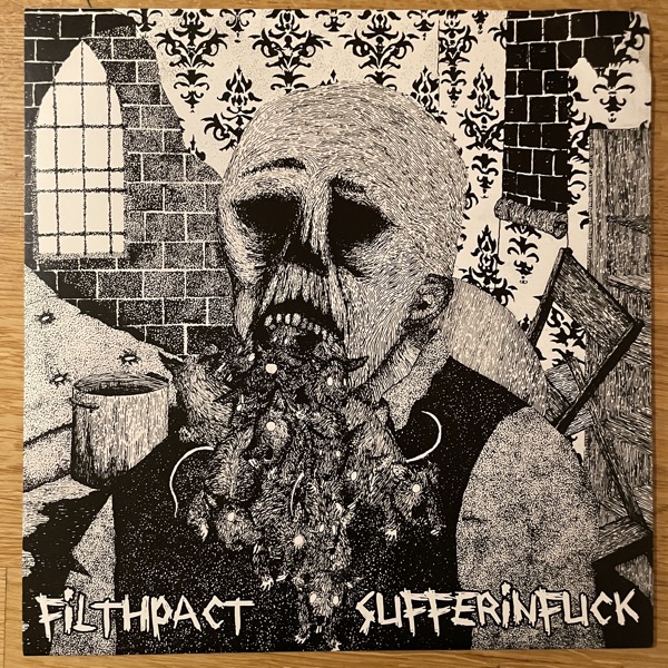 FILTHPACT / SUFFERINFUCK Split (Brown vinyl) (At War With False Noise - UK original) (VG+/EX) 10"