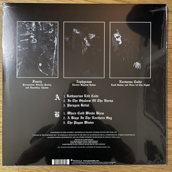 DARKTHRONE A Blaze In The Northern Sky (Peaceville - UK 2009 repress) (SS) LP