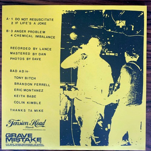 BAD ADVICE Do Not Resuscitate (Grave Mistake - USA original) (EX) 7"