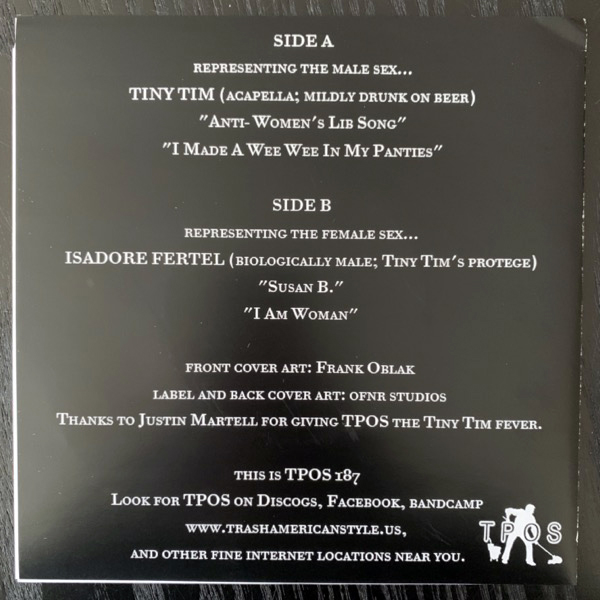 TINY TIM, ISADORE FERTEL War Between The Sexes (Coloured vinyl) (TPOS - USA original) (EX/NM) 7"