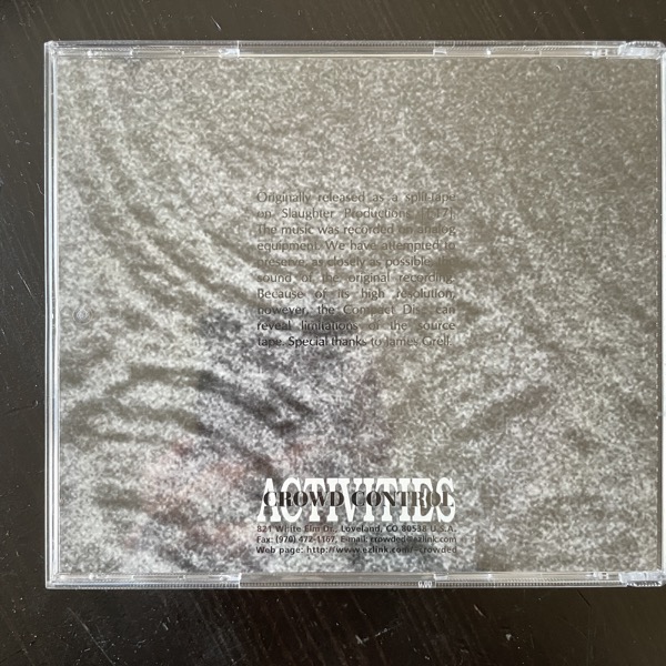 NEGRU VODA / THIRD EYE An Impulse Of Fear / Raudive Experiments (Crowd Control Activities - USA reissue) (EX) CD