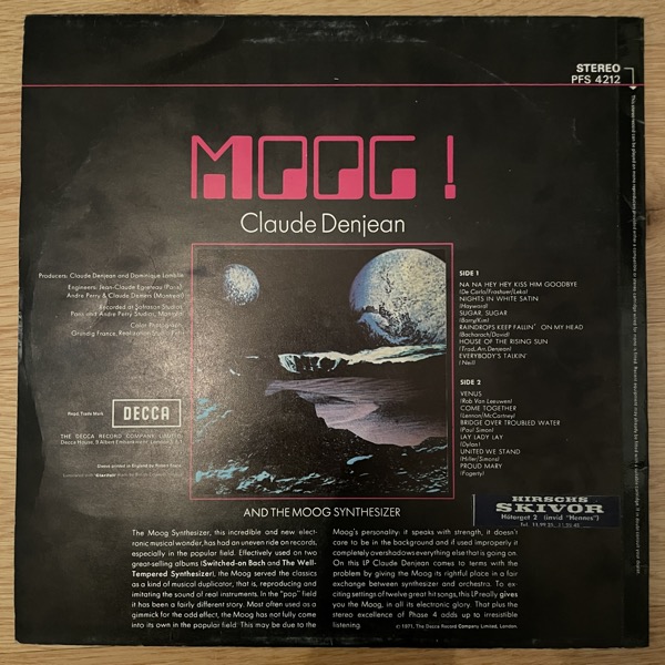 CLAUDE DENJEAN Moog! Claude Denjean And The Moog Synthesizer (Decca - UK original) (VG+/VG) LP