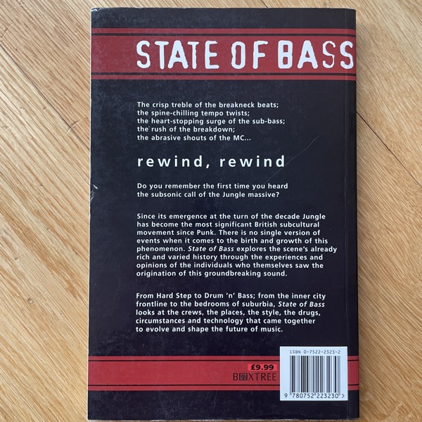 STATE OF BASS - JUNGLE: THE STORY SO FAR Martin James (Boxtree) (EX) BOOK