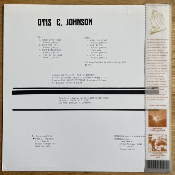 OTIS G JOHNSON Everything - God Is Love 78 (Numero Group - USA reissue) (EX) LP