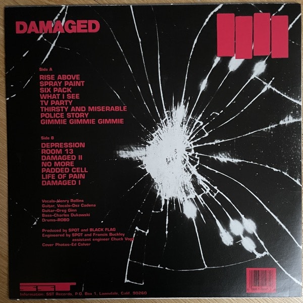 BLACK FLAG Damaged (SST - USA reissue) (EX) LP