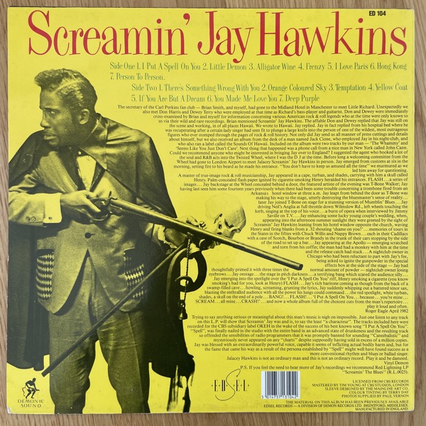 SCREAMIN' JAY HAWKINS Frenzy (Edsel - UK 1986 reissue) (VG+) LP