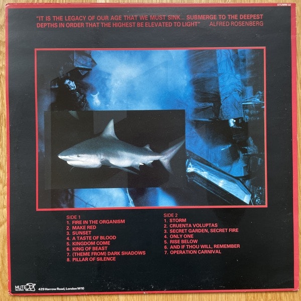 NON Blood & Flame (Mute - UK original) (EX/VG+) LP