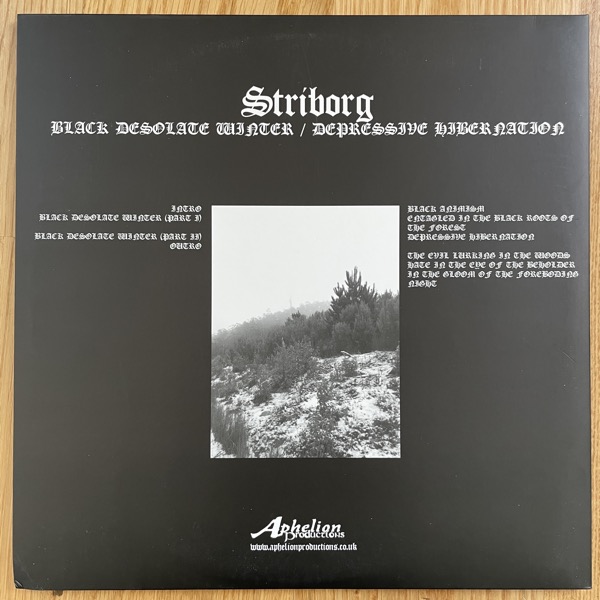 STRIBORG Black Desolate Winter / Depressive Hibernation (White / black vinyl) (Aphelion - UK original) (EX/NM) 2LP