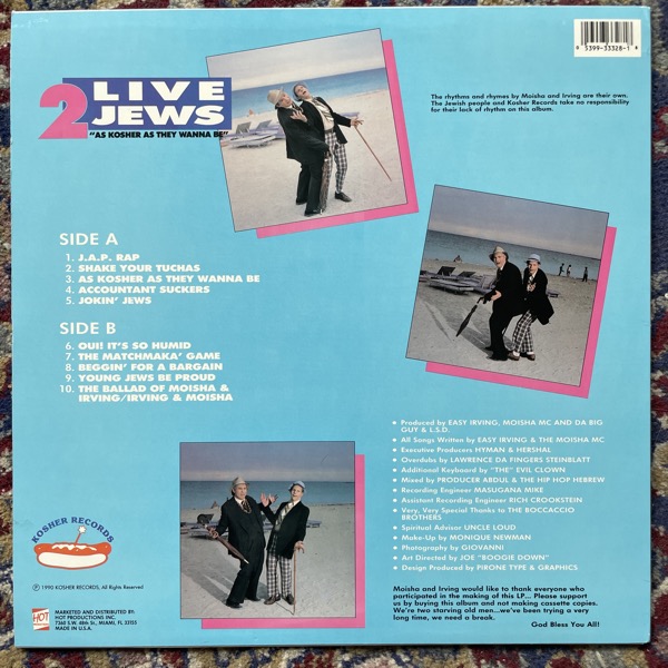 2 LIVE JEWS As Kosher As They Wanna Be (Kosher - USA original) (EX) LP