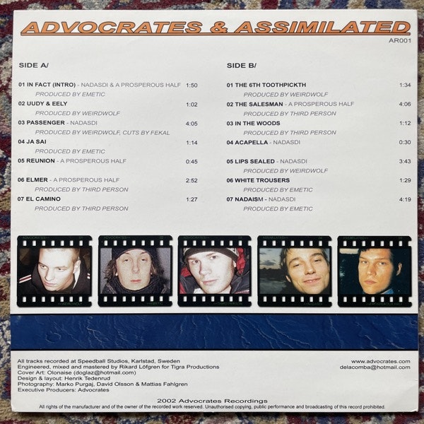 ADVOCRATES & ASSIMILATED The Rejected Relief (Advocrates - Sweden original) (VG+) LP
