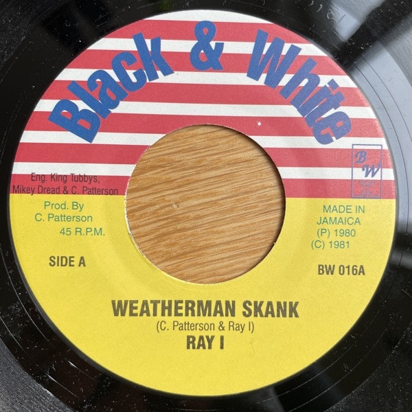 RAY I / KING TUBBY Weatherman Skank / King At The Control (Black & White - Jamaica repress) (VG+) 7"