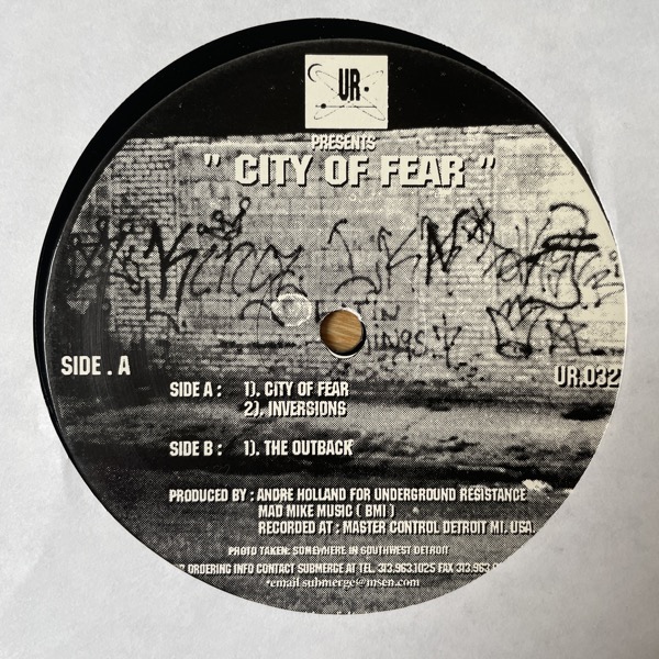 ANDRE HOLLAND City of Fear (Underground Resistance - USA original) (VG+) 12"