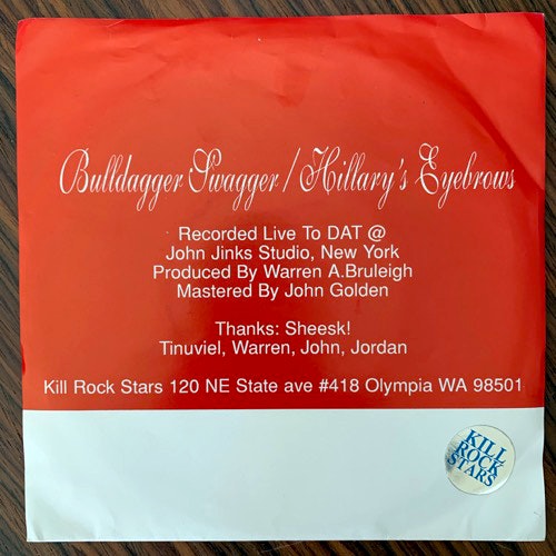 PHRANC Bulldagger Swagger (Red vinyl) (Kill Rock Stars - USA original) (VG+/EX) 7"