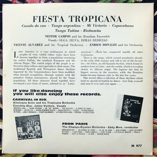 VARIOUS Fiesta Tropicana (Tänze Aus Südamerika) (Musical Masterpiece Society - Holland original) (VG+) 7"