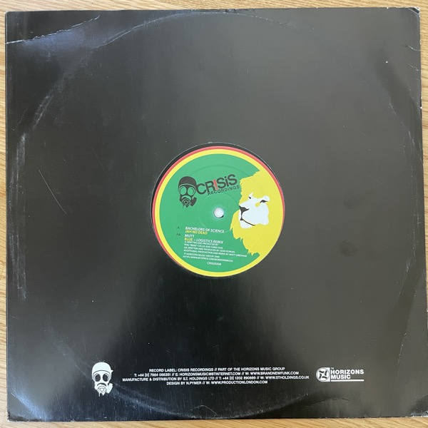 BACHELORS OF SCIENCE / MUTT Jah No Dead / Blue (Logistics Remix) (Crisis - UK original) (VG/VG+) 12"