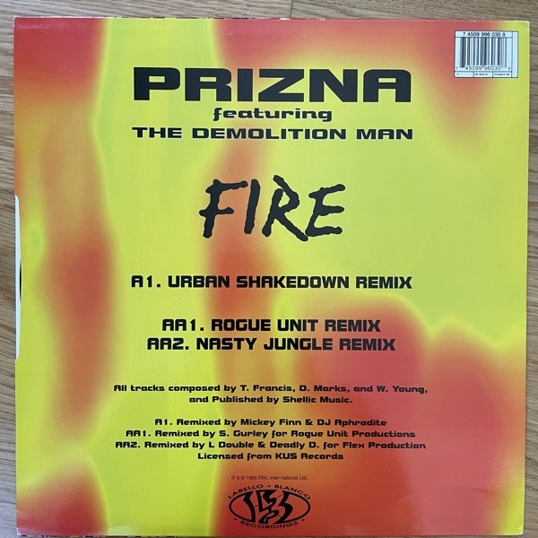 PRIZNA FEATURING THE DEMOLITION MAN Fire (Labello Blanco - UK original) (VG+) 12"