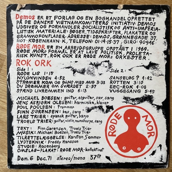 RØDE MOR Rok Ork (Demos - Denmark reissue) (VG) LP