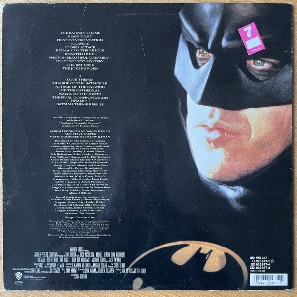 SOUNDTRACK Danny Elfman – Batman (Warner - Europe original) (VG) LP