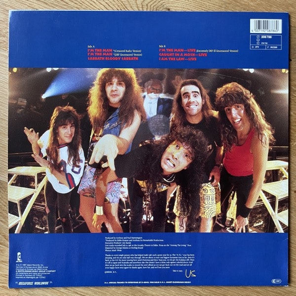 ANTHRAX I'm The Man (Island - Europe original) (VG-/VG+) 12" EP