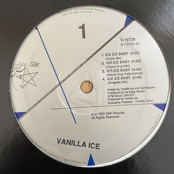 VANILLA ICE Ice Ice Baby (SBK - USA original) (EX) 12" EP