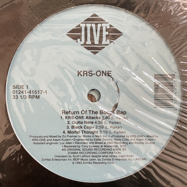 KRS-ONE Return Of The Boom Bap (Jive - USA 1995 repress) (EX) 2LP