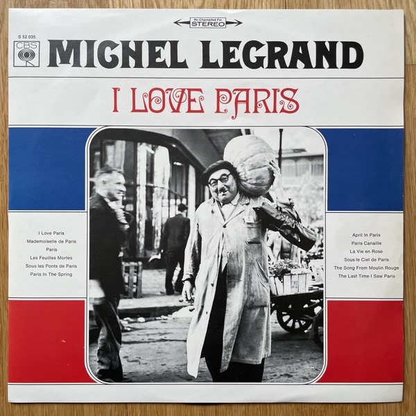 MICHEL LEGRAND I Love Paris (CBS - Germany reissue) (VG+) LP