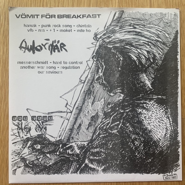 VÖMIT FÖR BREAKFAST / AUTORITÄR Split (Bad Card - France original) (EX/VG+) 7"