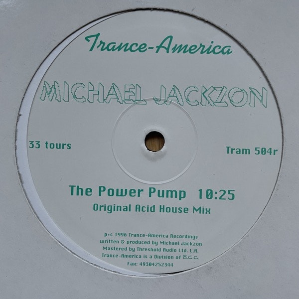 MICHAEL JACKZON The Power Pump (Trance-America - Germany original) (VG) 10"