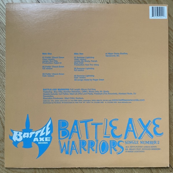 BUC FIFTY / MR. BRADY Battle Axe Warriors (Single #2) (Battle Axe - USA original) (EX/VG) 12"
