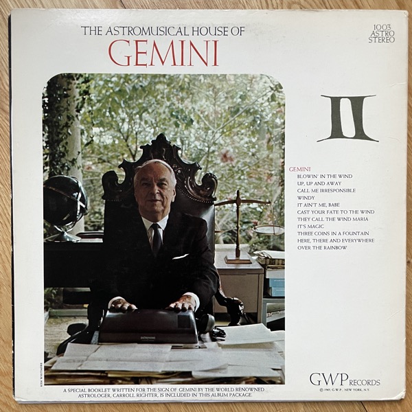 UNKNOWN ARTIST The Astromusical House Of Gemini (GWP - USA original) (VG) LP