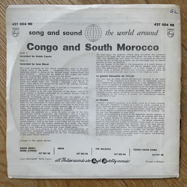 VARIOUS Congo And South-Morocco (Philips - Holland original) (VG) 7"