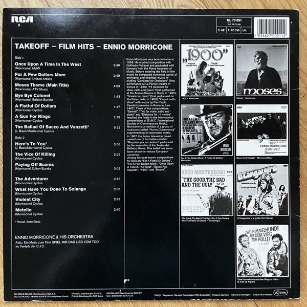 SOUNDTRACK Ennio Morricone – Film Hits (RCA - Europe repress) (VG+/VG) LP
