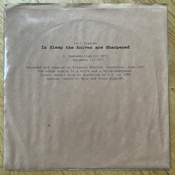 LEIF ELGGREN In Sleep The Knives Are Sharpened (Some - Iceland original) (EX) 10"