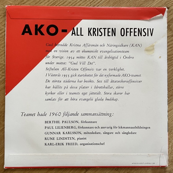 AKO-TEAMET MED OFFENSIVKÖREN Apell (No label - Sweden original) (VG) 7"