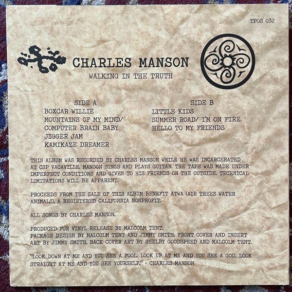 CHARLES MANSON Walking In The Truth (TPOS - USA original) (EX) LP