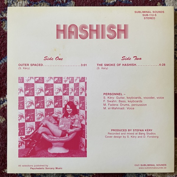 HASHISH Outer Spaced (Subliminal Sounds - Sweden original) (NM/EX) 7"