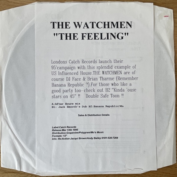 WATCHMEN, the The Feeling (Promo) (Catch - UK original) (VG+) 12"