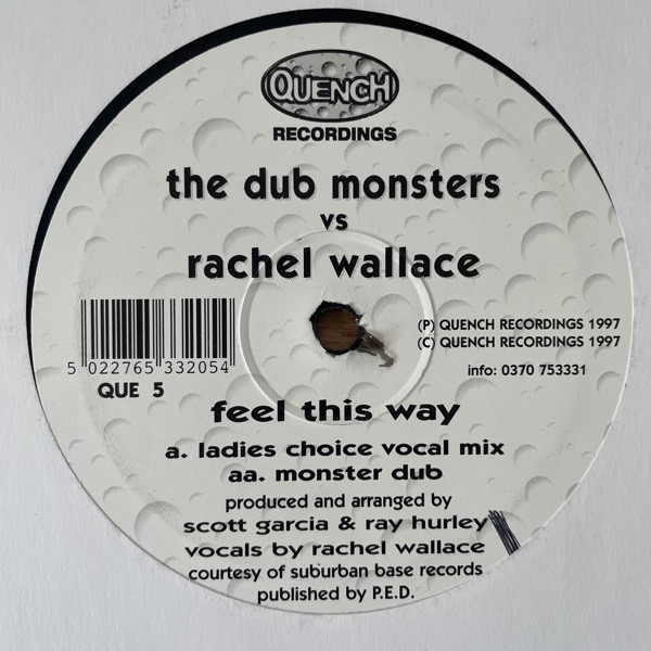 DUB MONSTERS, the VS RACHEL WALLACE Feel This Way (Quench - UK original) (VG+) 10"