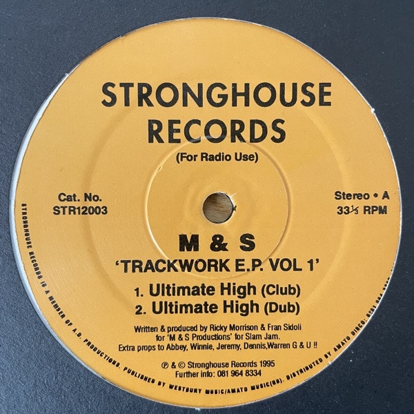 M & S Trackwork E.P. Vol. 1 (Stronghouse - UK original) (VG+) 12"