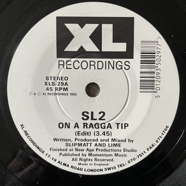 SL2 On A Ragga Tip (XL - UK original) (VG) 7"